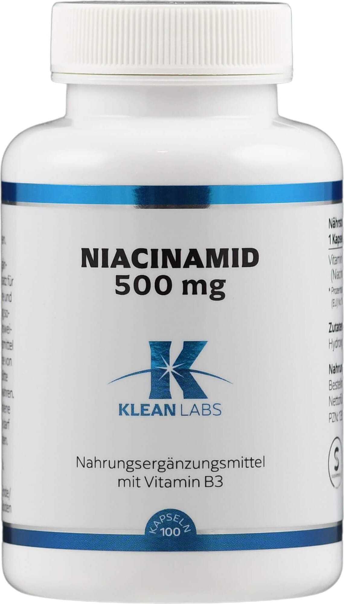 BIG Supplements Niacinamid (B3) 500 mg KLEAN LABS 13517207