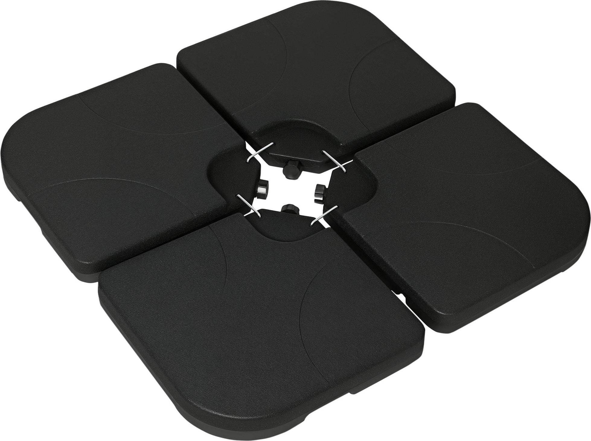 Welikera Gewichtsplatten für Sonnenschirmständer, befüllbar, wetterbeständig, 104 cm x 104 cm x 7,5H cm, Schwarz KAUF-INTT-84D-205V00BK-004