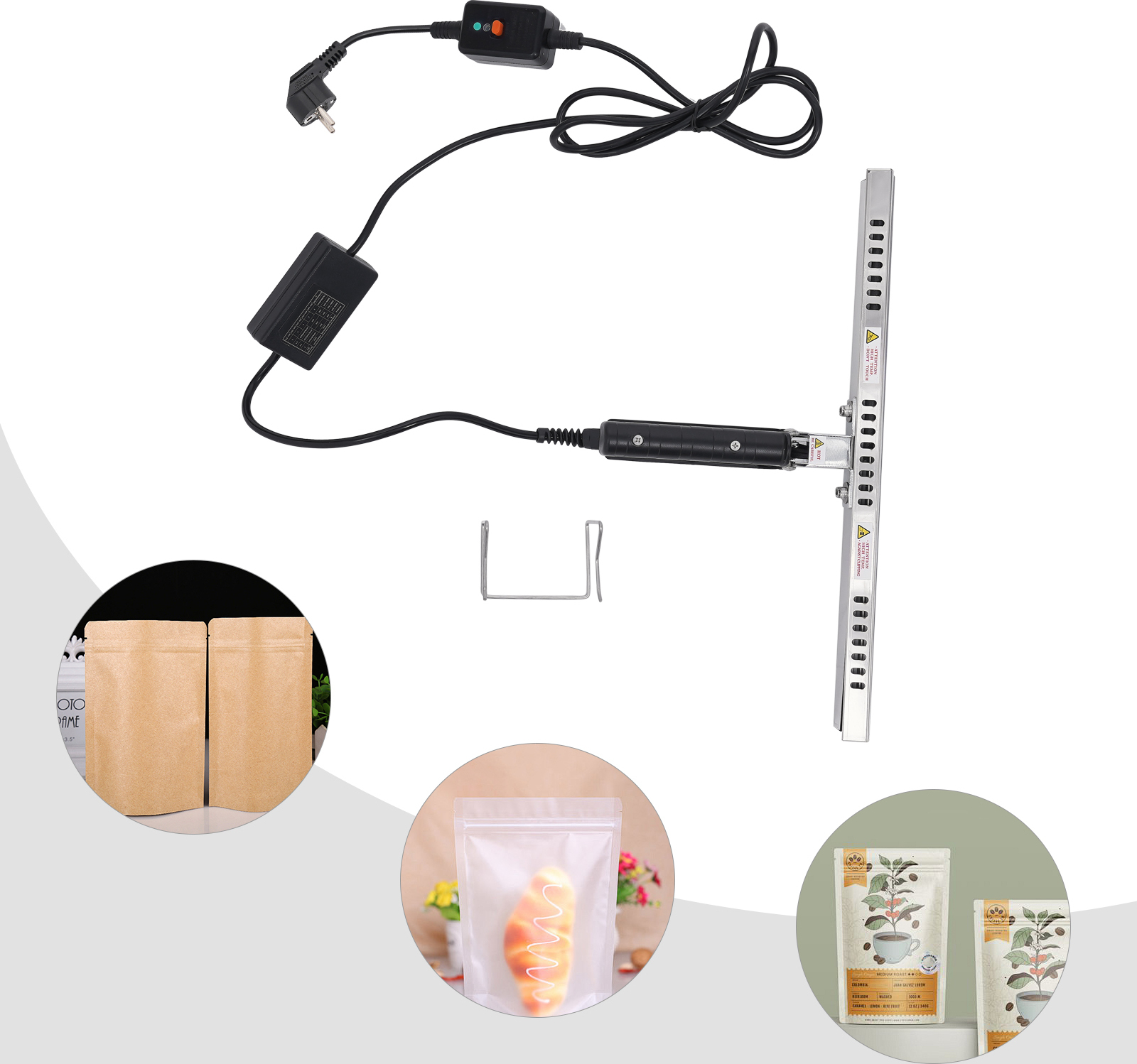 GreatDEshop2021 Vakuumversiegler, Beutel-Crimpversiegelungsmaschine, Handversiegelungsmaschine, Tragbare Heizversiegelungsmaschine JJFTKM-000000EU-WL