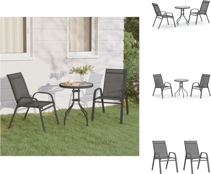 vidaXL 3-dielny záhradný bistro set sivý - Záhradné nábytkové zostavy