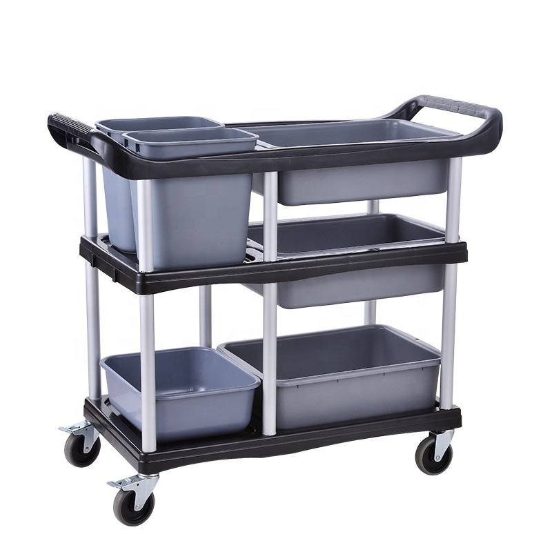 Bc-elec - GX-032E Abräum- und Abrichtwagen, Küchenwagen, 3-stufiger Wagen mit Bremsen, 104x46x91cm