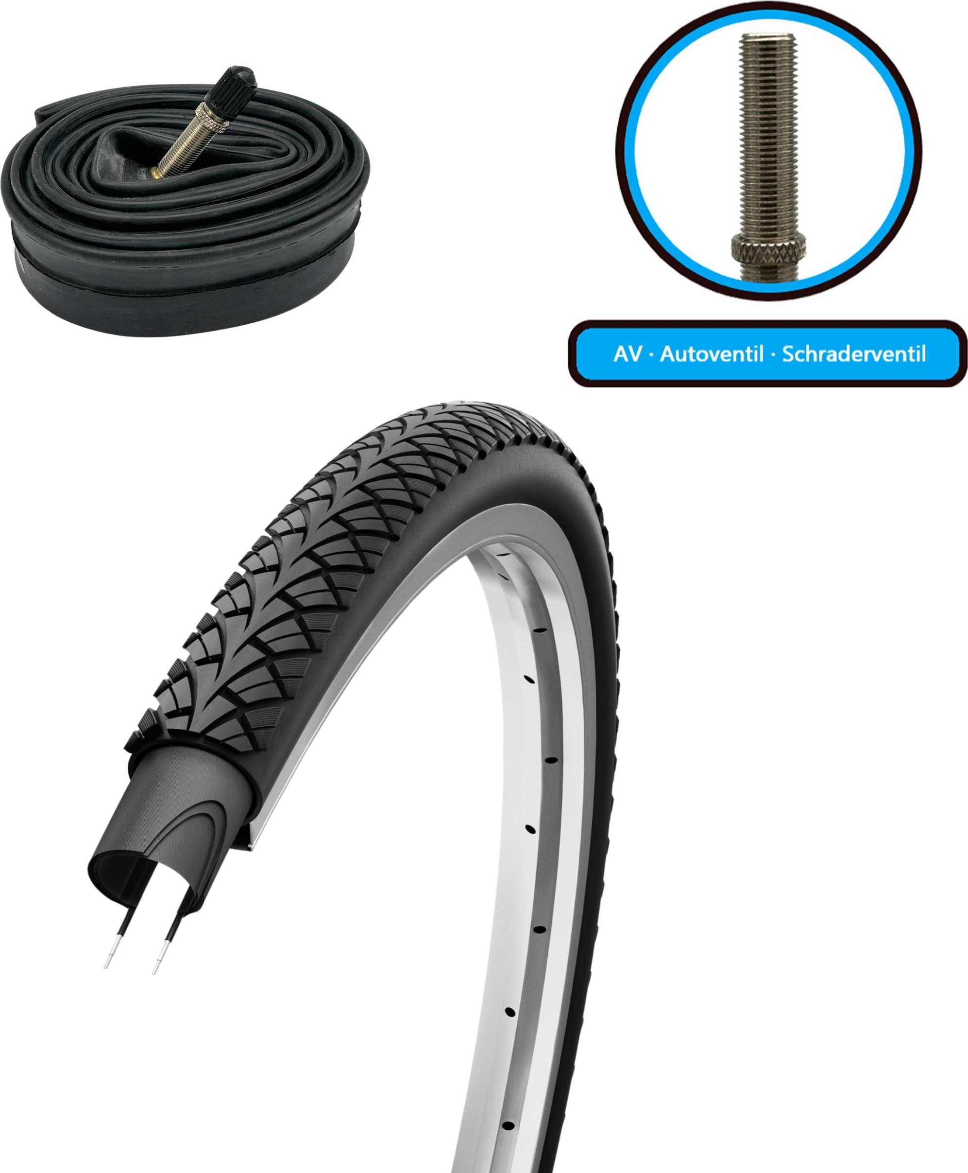 CST Tuscany Fahrradreifen 26 X 1.75 – Schwarz, 47-559 – Für City- & Trekkingräder