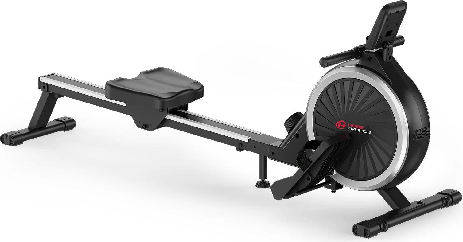 Rudergerät - Magnetisch - 16 Widerstandsstufen - Belastbar bis 150 kg - Ergonomisch - Ganzkörpertraining - Für Zuhause - Silber/Schwarz