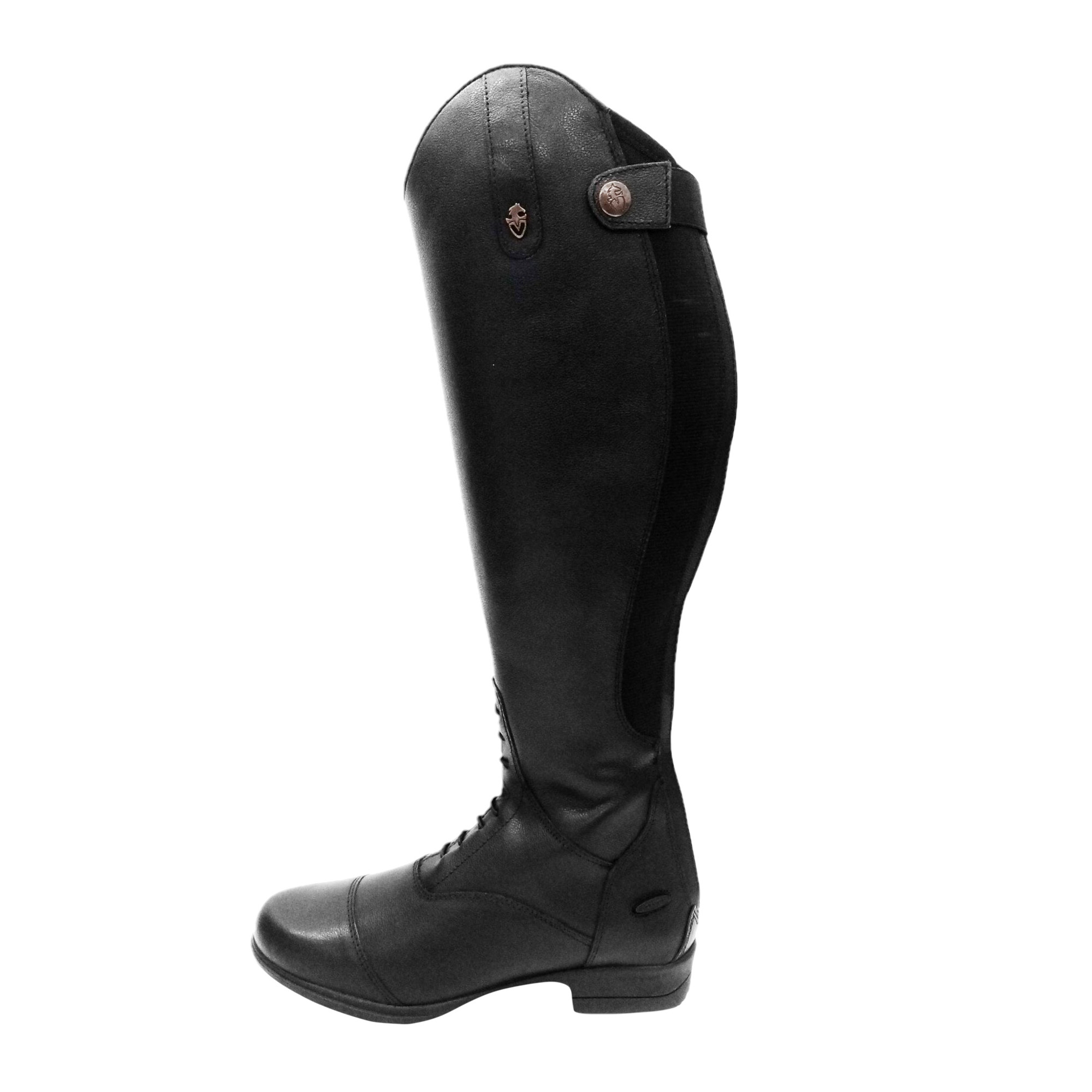 Moretta - Dámske dlhé jazdecké topánky "Albina", kožené ER826 (42 EU extra široké) (Black)