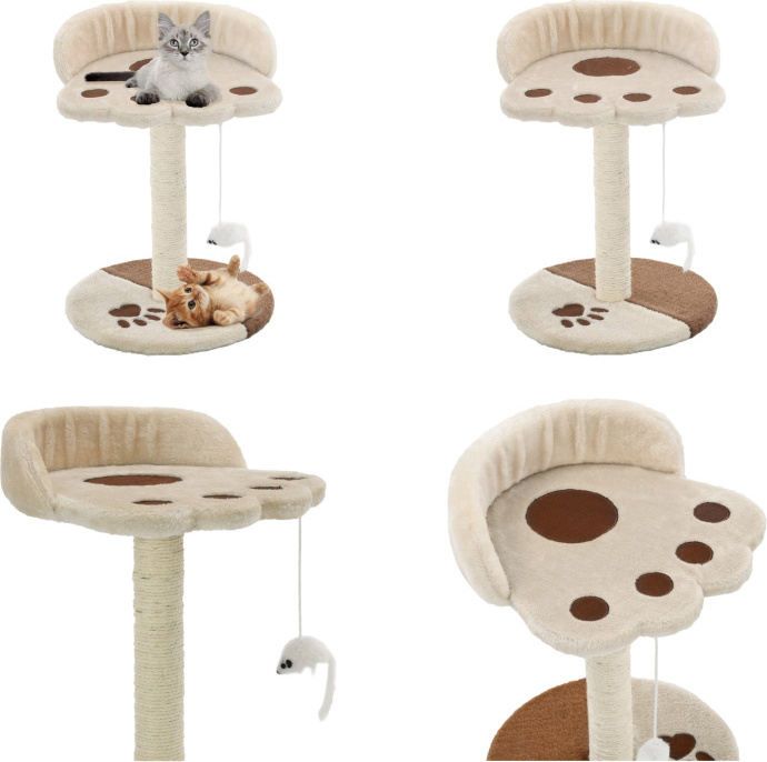 vidaXL Katzen Kratzbaum Sisal 40 cm Beige und Braun - Kratzbaum - Kratzbäume - Katzenbaum - Katzenbäume HL170543