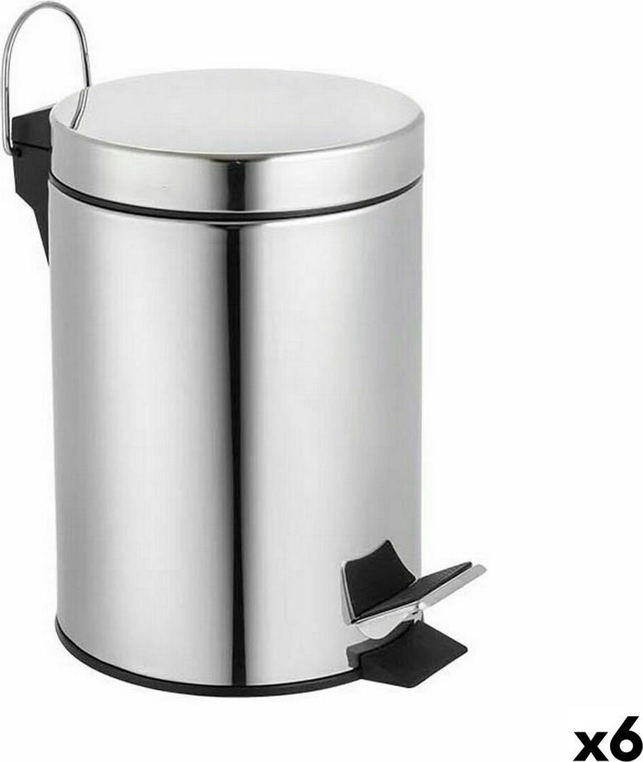 Mülleimer mit Pedal Confortime Silberfarben 3 L (6 Stück) S2232426