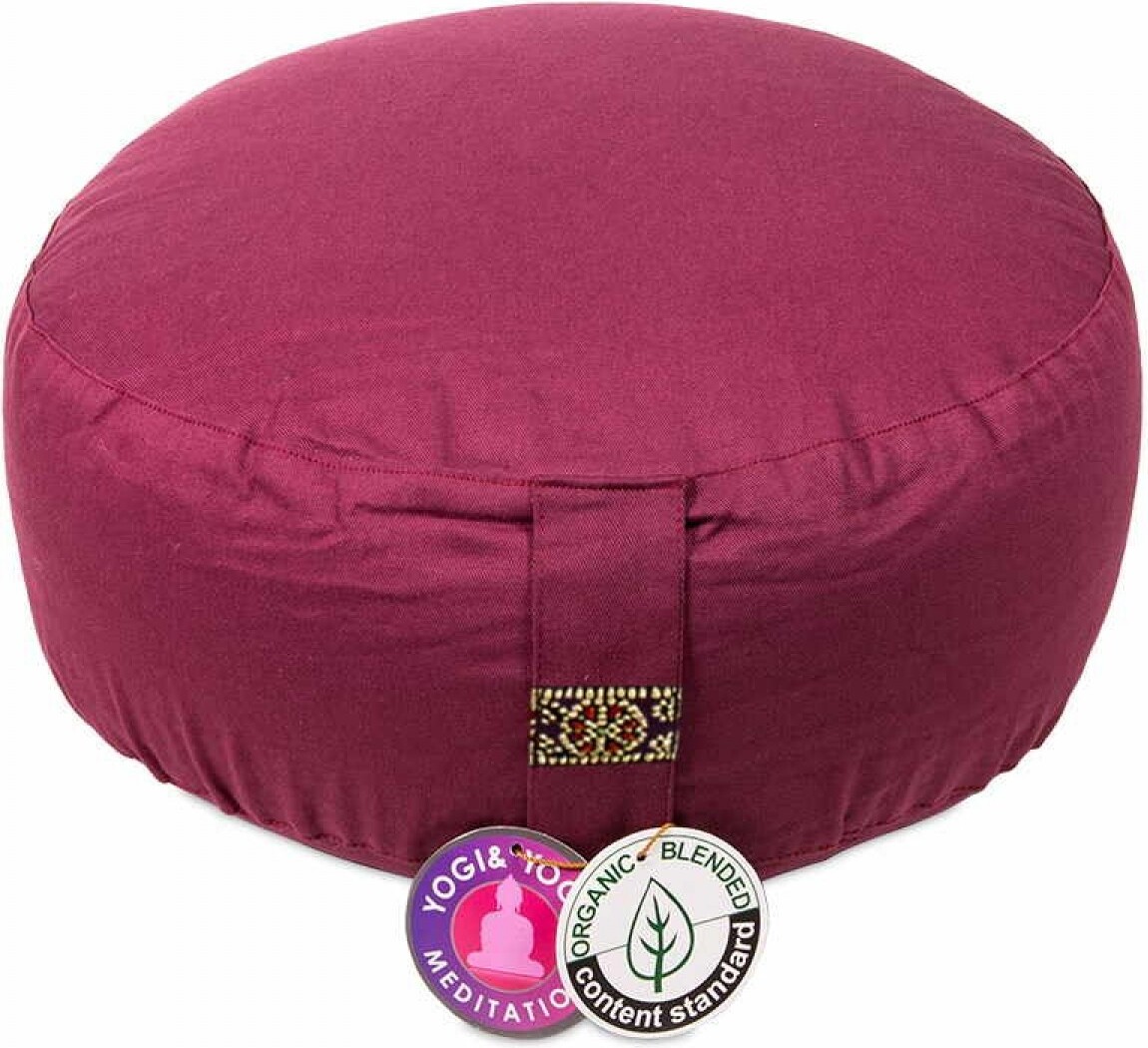 S.B.J - Sportland Meditationskissen | Yogakissen 33x17 cm Biobaumwolle verschiedene Farben Farbe - flieder