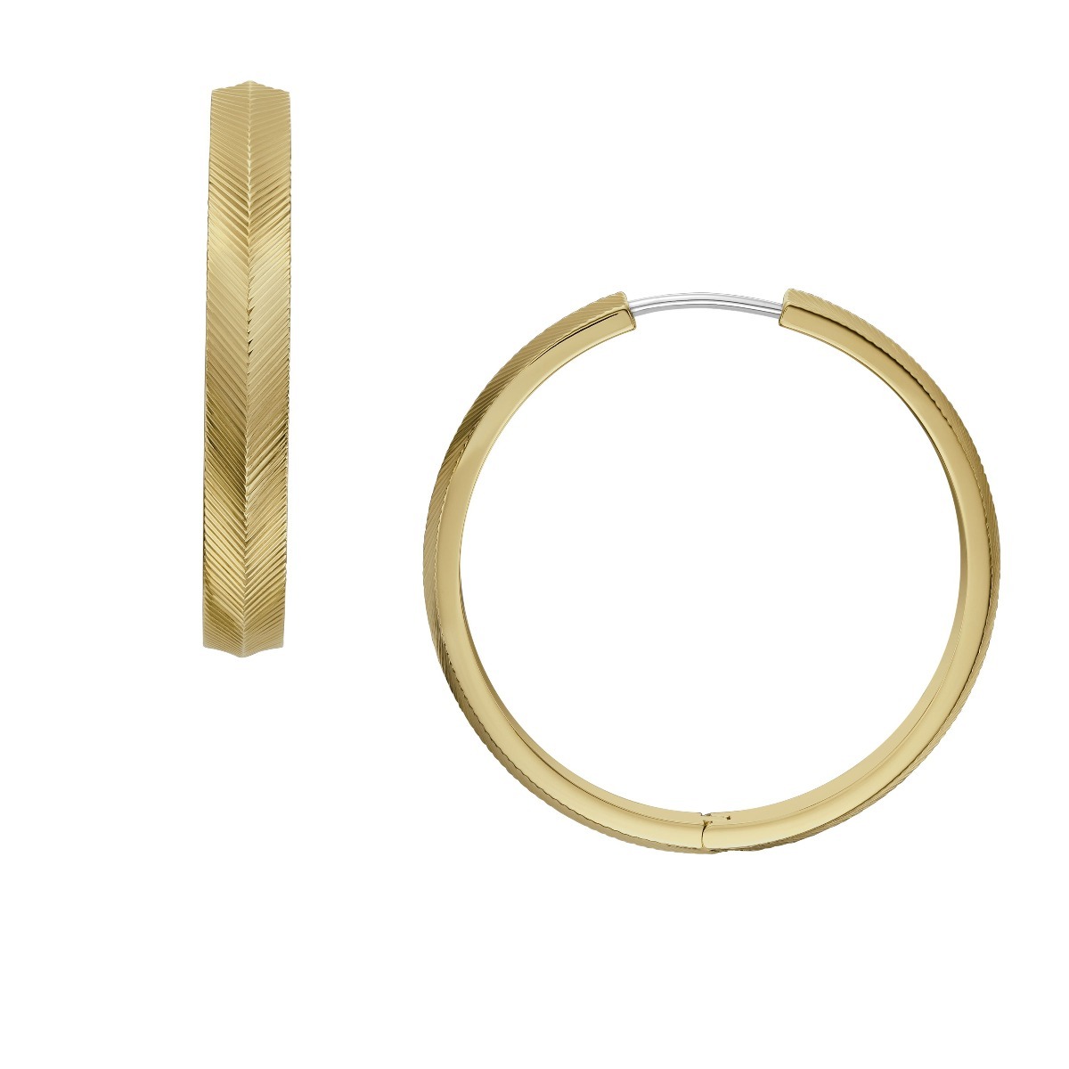 Orecchini A Cerchio Grandi Da Donna In Acciaio Inox, Cavi, Con Ciondolo Rimovibile, 7.3 Cm