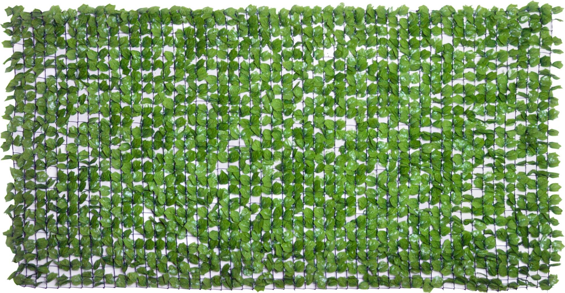 Dopwii Künstlicher Hecken-Sichtschutz, UV-geschützt, Sichtschutzgitter mit Blättern, Hecken-Zaun, 300 x 150 cm, Grün KAUF-TRAD-844-203-002