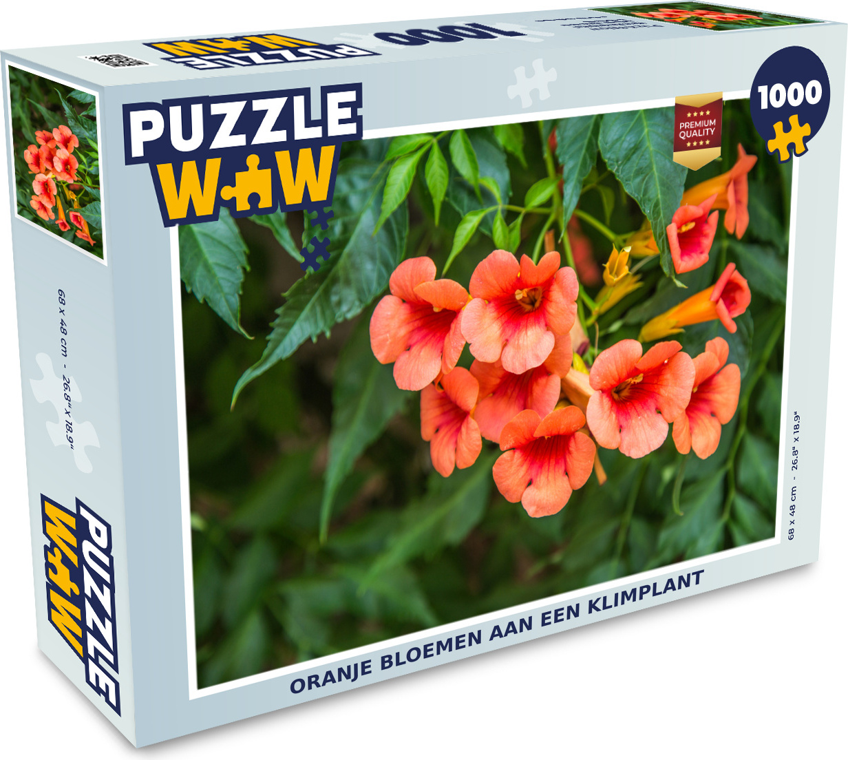 MuchoWow® Puzzle 1000 Teile Blumen - Schlingpflanze - Orange - Natur - Botanisch - Erwachsene - Rätsel 136|51159179