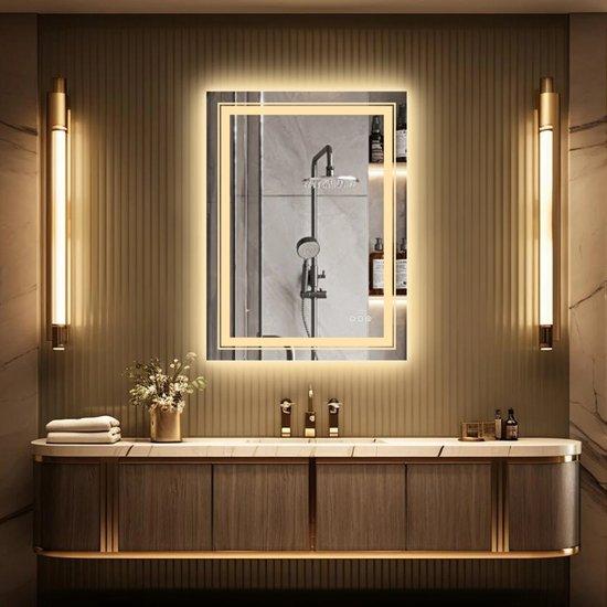 OEM Vihes ist entfernt. Spiegel Met verlichting - 60x80 CM - 24x32 INCH - Rechthoekig - Badkamer - Anti-mist - Wanddecoratie - Licht hintergrund und vordergrund 2026