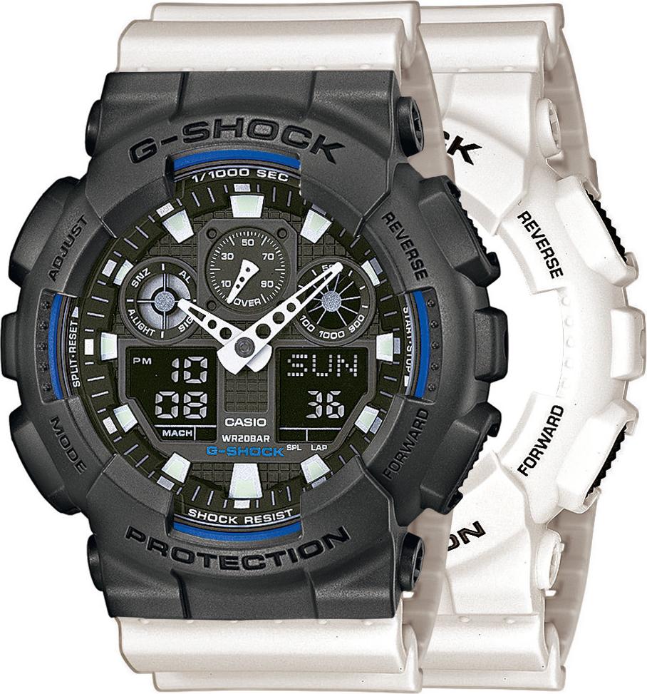 Hodinky Casio G-Shock SET GA-100B-7AER + BEZEL 10467795 + PÁS 10395227 20BAR