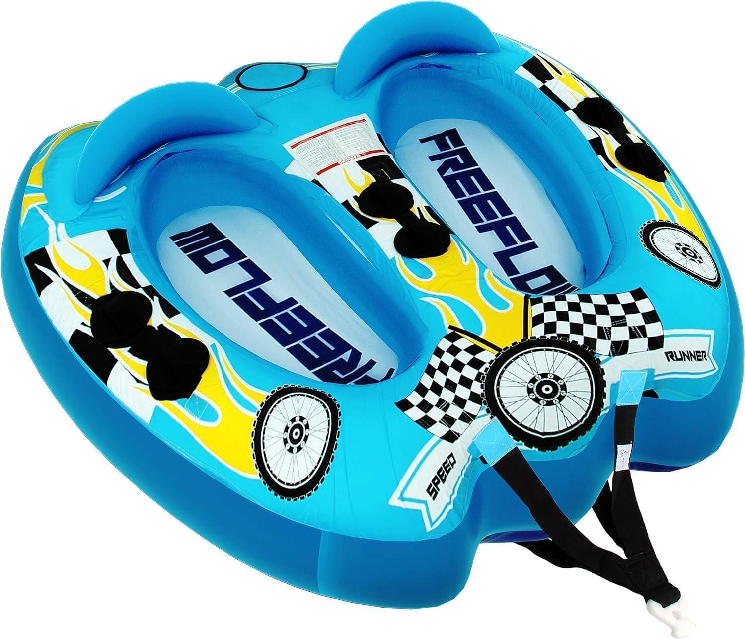 SereneLife Aufblasbares Schlauchboot- 2/3 Personen, Towable Tube für Wassersport, Ziehschlauchboot aus PVC, Für Seen & Flüsse, Einfach Aufzupumpen