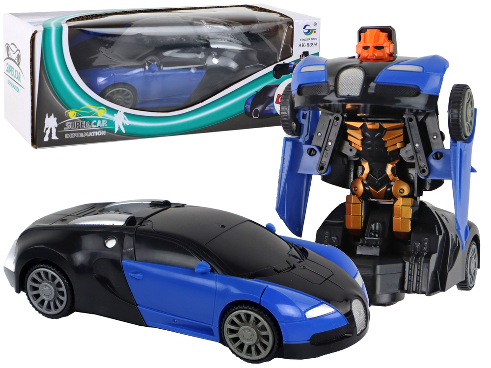 Lean Toys Roboter-Auto Bugatti Blaulichteffekte 2in1 Auto Roboter Lichteffekte, Größe:UNIVERSAL LTY-16262-uniw