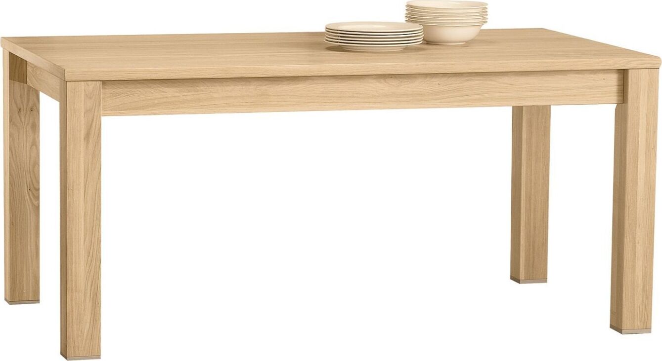 Esstisch ausziehbar Bujari 02 (eckig), Farbe: Hellbraun, Eiche - teilmassiv - 160 - 220 x 90 cm (B x T)