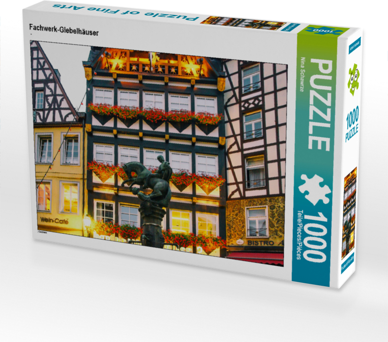 CALVENDO Puzzle Fachwerk-Giebelhäuser 1000 Teile Puzzle quer | 1000 Teile Lege-Größe 64x48cm Foto-Puzzle für glückliche Stunden