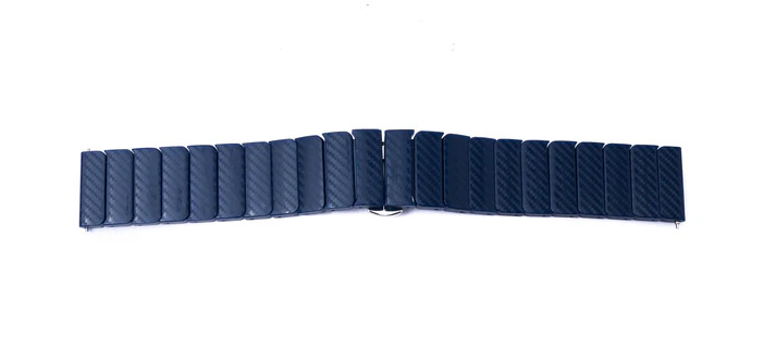 SYSTEM-S Armband 20 mm aus PC mit Butterfly Faltschließe für Smartwatch in Blau