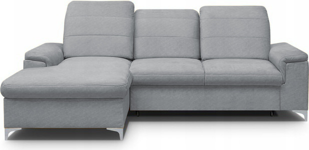 EURO-MEBLE Bergamo Mini Linknes Ecksofa Mit Schlaffunktion (Light Grey – Zetta 302)