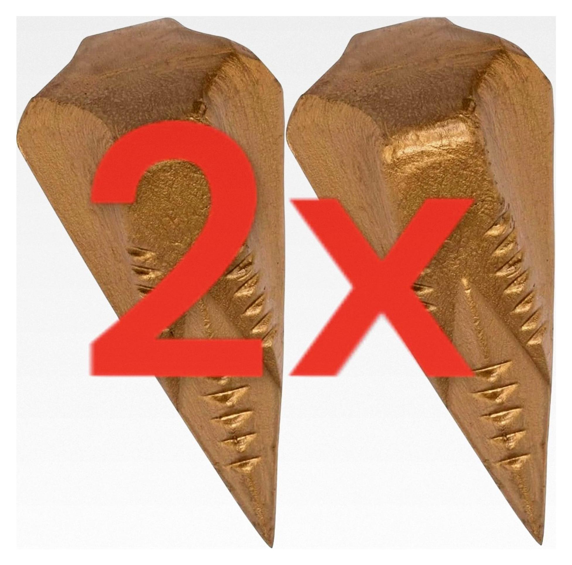 Markenlos 2X Spaltgranate ca. 1,6 kg Hochwertiger Spaltkeil Keil-Kreuzform Spezialstahl für Holzspaltung