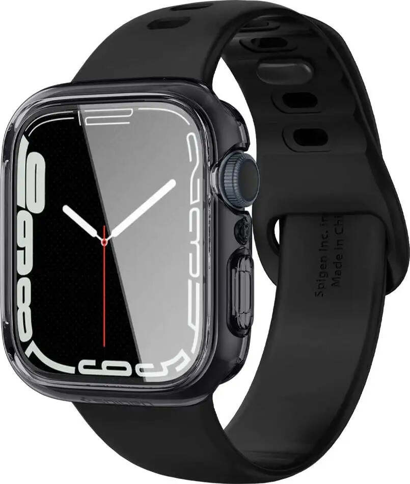 Puzdro Spigen Ultra Hybrid pre Apple Watch 7, 8, 9 (41 mm), priehľadné, sivé