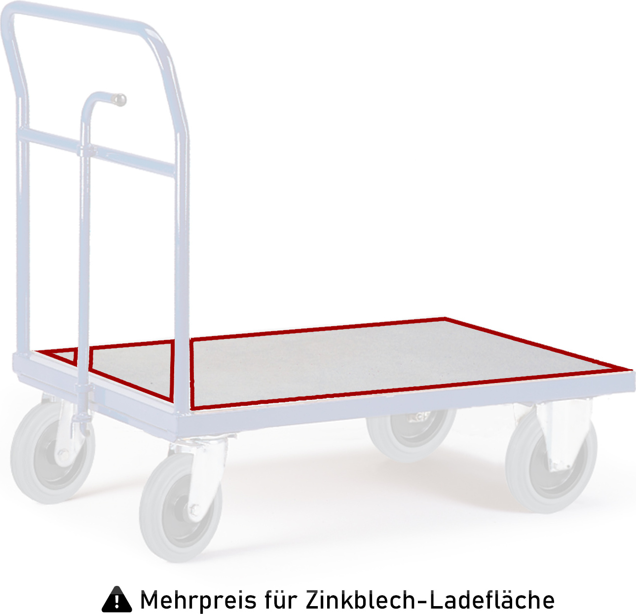 Rollcart Zinkblech -Ladefläche als Mehrpreis 01-ZL/570