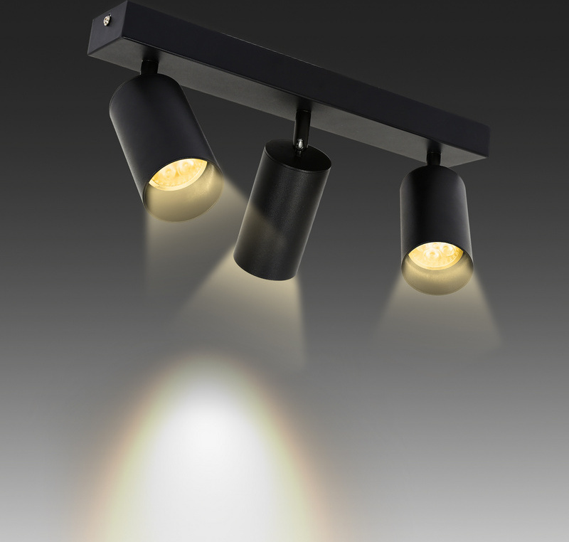 Jopassy LED Spotleuchte schwenkbar Deckenleuchte Wandleuchte für Wohnzimmer, Küche, Esszimmer Einzelkopfstrahler 3x GU10 Fassung RL-HG7376-1-OTm