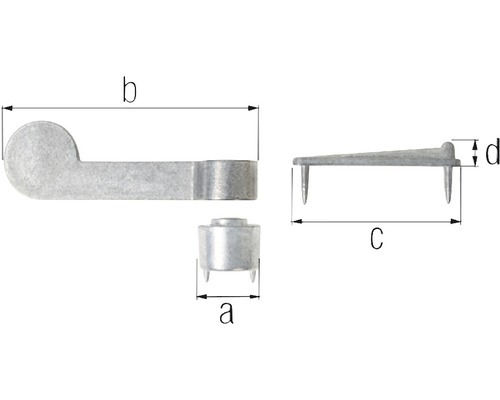 Alberts Vorreiber, Zinkdruckguss, Ø14,4 mm, 60 mm Länge, 2er Set 903664