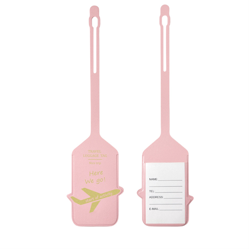 INF Stilvoller Gepäckanhänger aus Kunstleder zur einfachen Identifizierung Rosa 378169