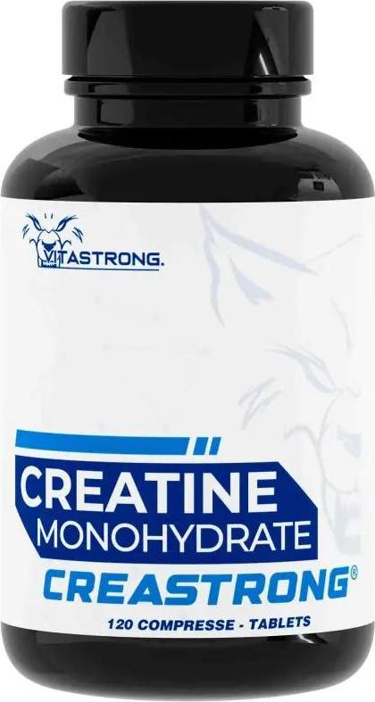 Creatin Monohydrat CreaStrong, 120 Kreatin Tabletten für Pre Workout, Intra Workout und Post Workout, Alternative zu Kreatin Kapseln, Kreatin Gummibärchen, Kreatin Pulver, Vitastrong Creatin Tabletten
