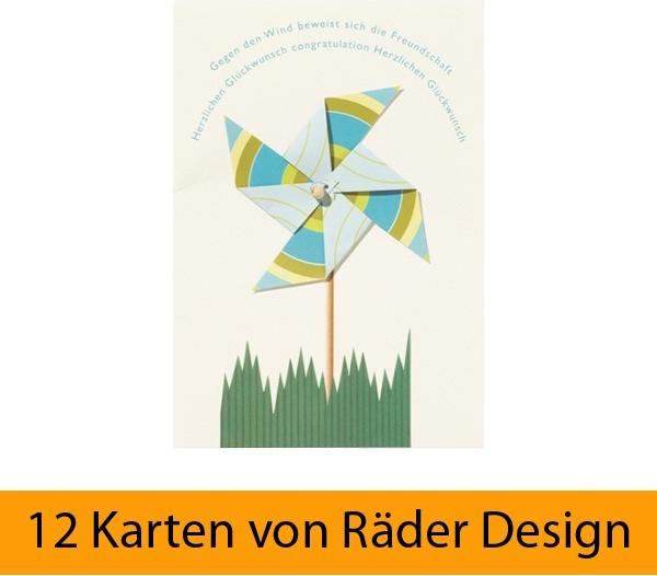 räder Windrad Karte "Gegen den Wind..." 12er Set