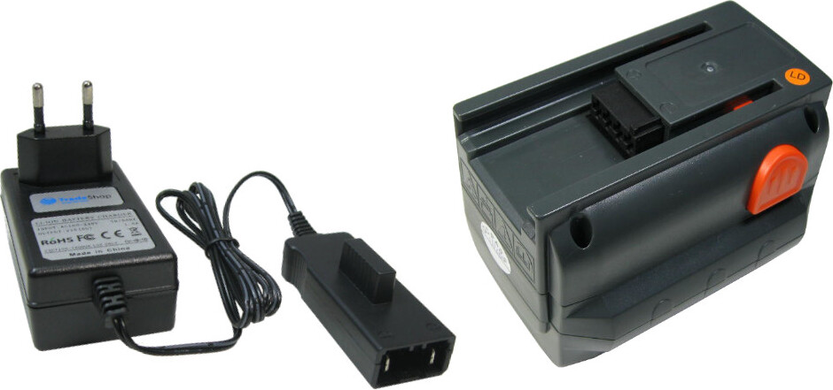 Trade-Shop 2in1 Set: Li-Ion Akku 18V / 4000mAh + Schnell-Ladegerät für Gardena Turbotrimmer AccuCut 450 Li (8841), AccuCut Li, AccuCut 18-Li 175178414