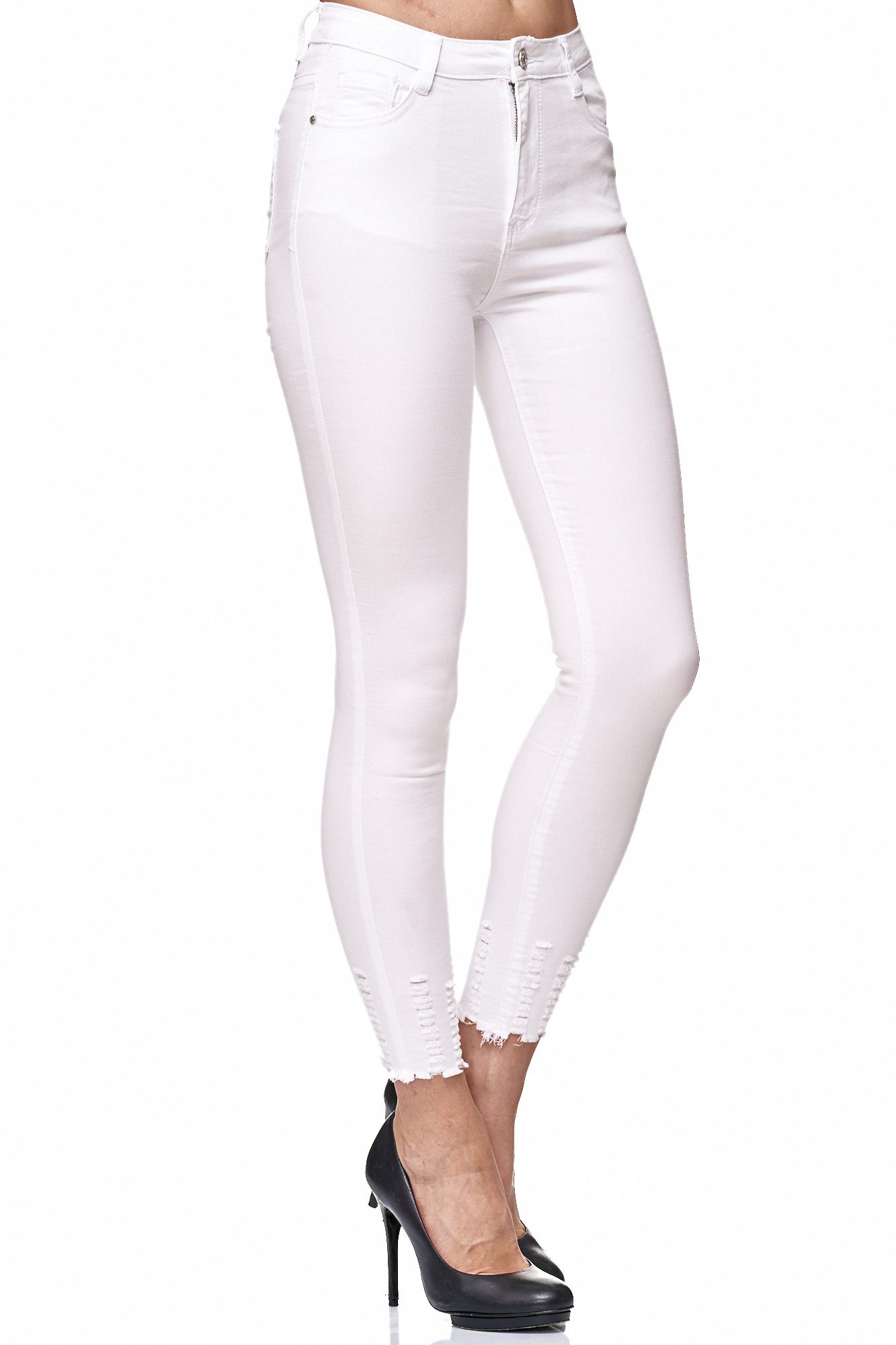 Elara Damen Jeans 4D434 Weiss Berlin 46 (3XL)