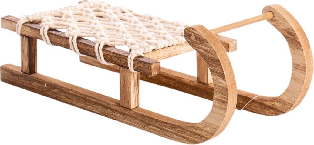 Decpero Holzschlitten I 40 cm I natur-creme I Dekoschlitten DEC-10-30-d39c3d