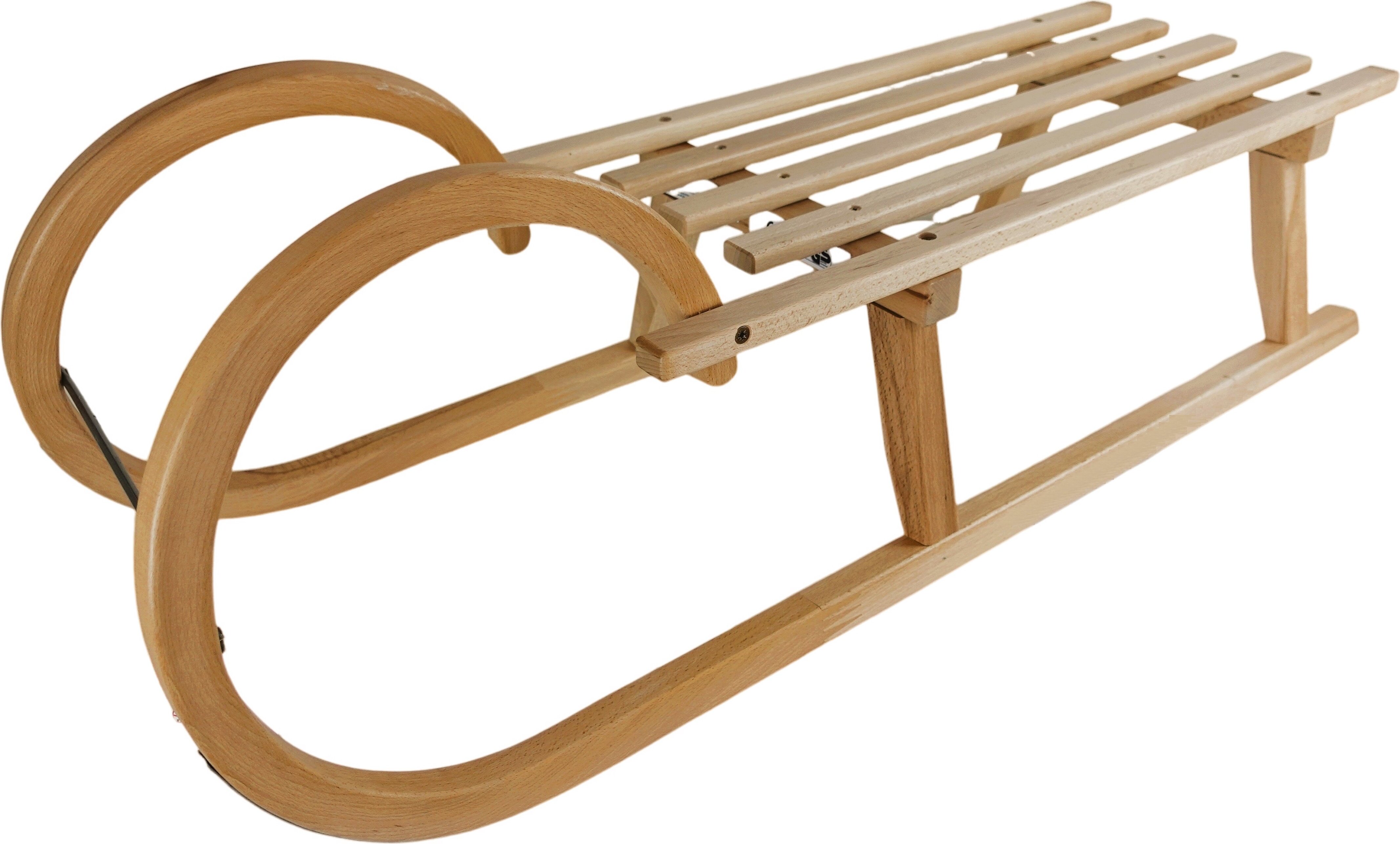 ACRA Holzschlitten 100 cm A2044/100 Holzschlitten mit Holzsitz 05-A2044/100