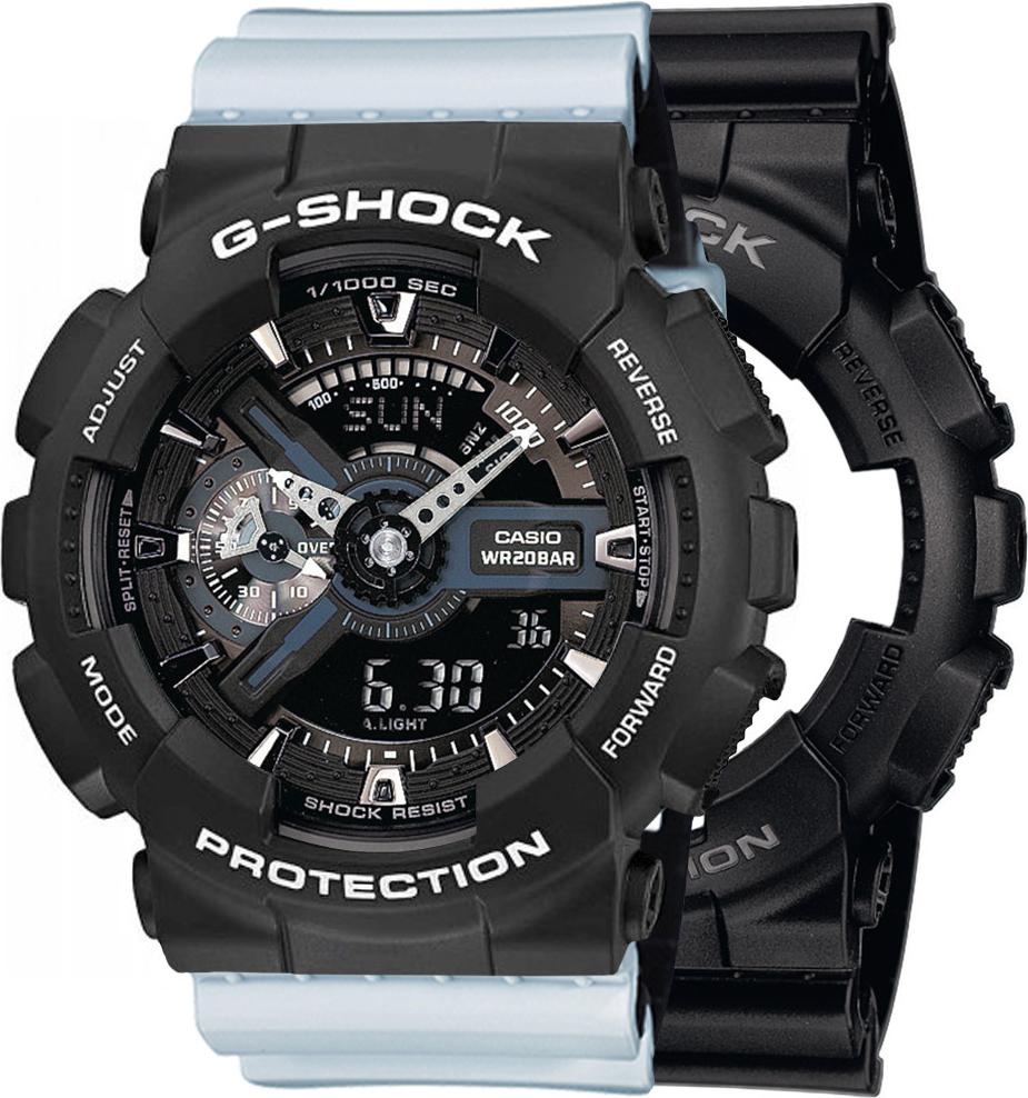 Casio G-Shock SET GA-110-1BER hodinky + BEZEL 10508136 + BAND 10527469 20BAR
