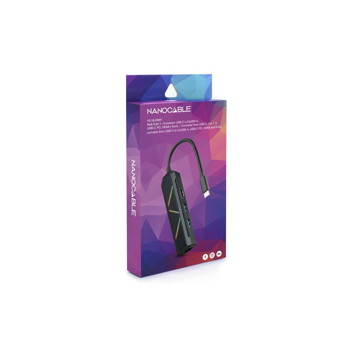 Rozbočovač USB NANOCABLE 10.16.0501