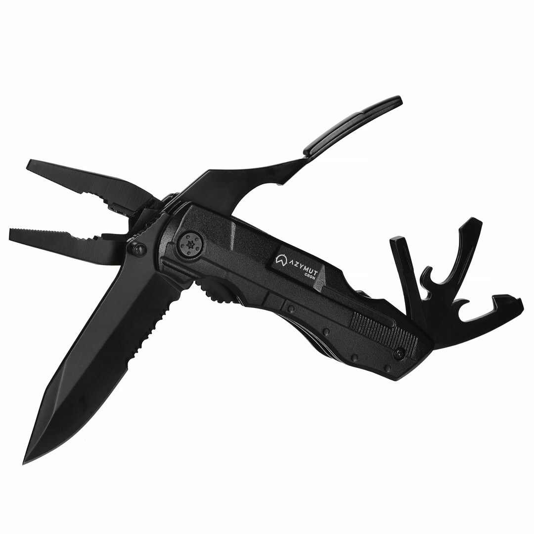Multitool AZYMUT Gron - 11 Werkzeuge + 9 Bits + Holster (H-P224052)