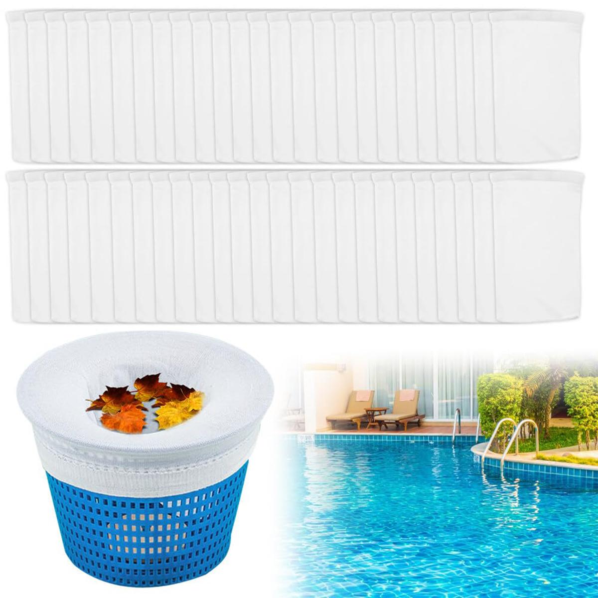 Dopwii Pool Filtersocken für Skimmer,50er Set Skimmer Korb Filter, feines Nylonnetz, Pool Skimmer Sockenzur Filterung von Blättern, Haaren KAUF-Wohn-OD1285-016