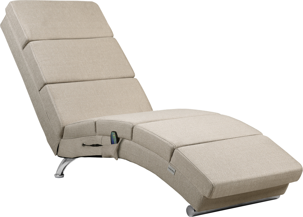 CASARIA® Relaxačné kreslo XXL s masážnou a vyhrievacou funkciou 186 x 89 x 55 cm Ergonomické, čalúnené látkou, nosnosť 180 kg, do obývačky, ležadlo, relaxačné kreslo, béžové