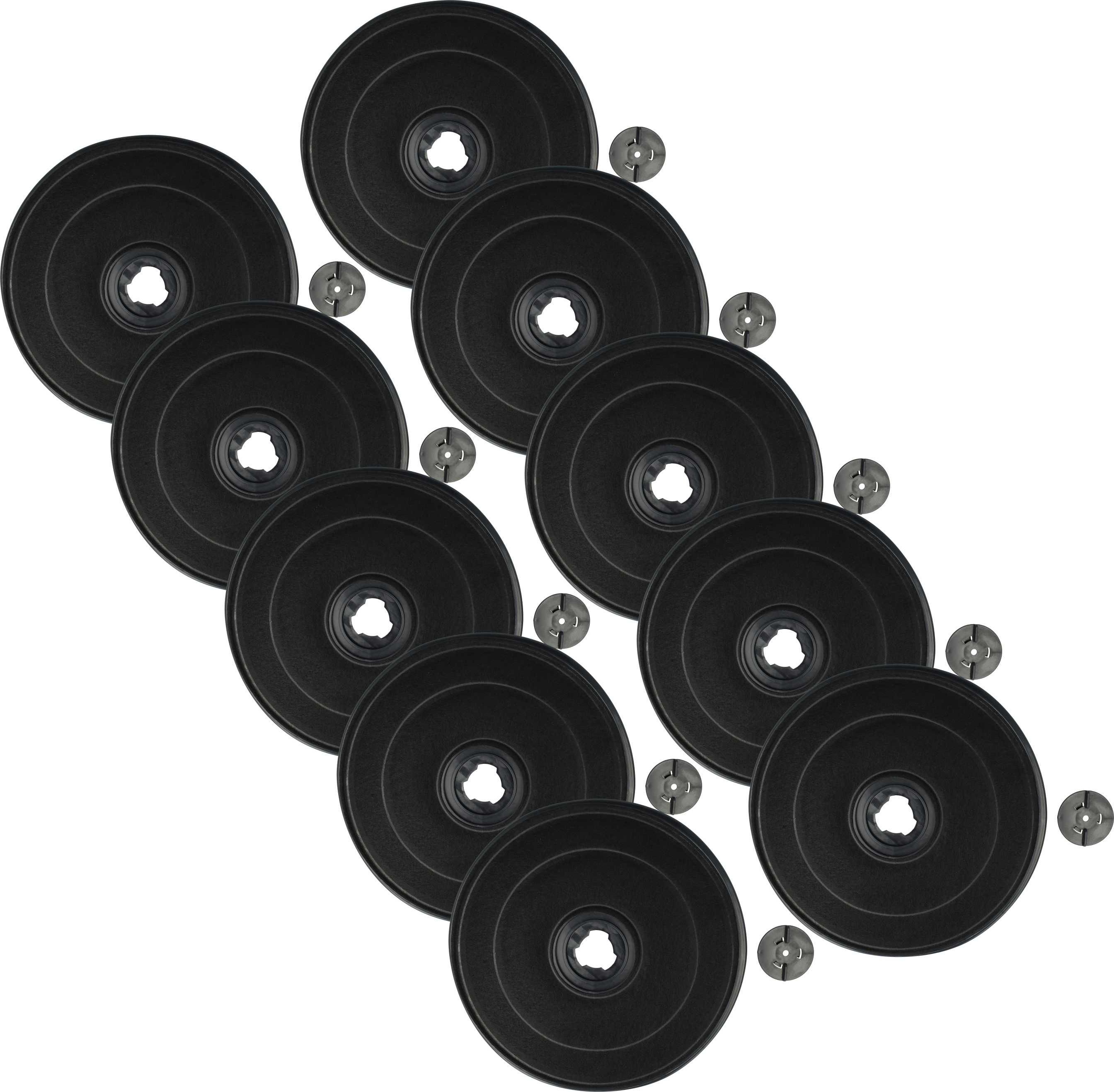vhbw 10x Aktivkohlefilter Ersatz für 7332543708994, 4016417218750, 7332543706679 für Dunstabzugshaube - 23 cm