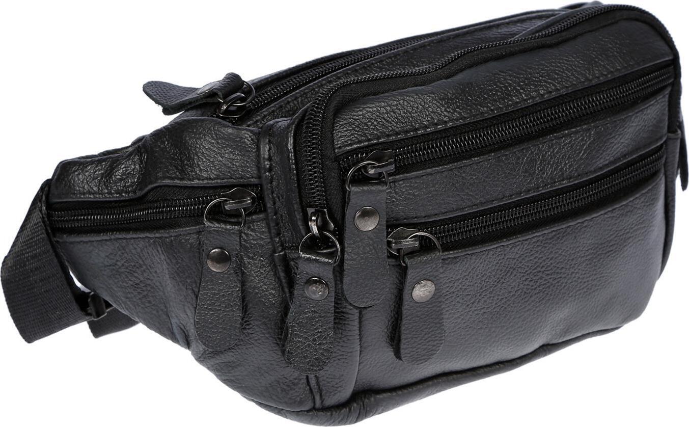 Bauchtasche Herren Leder Schwarz
