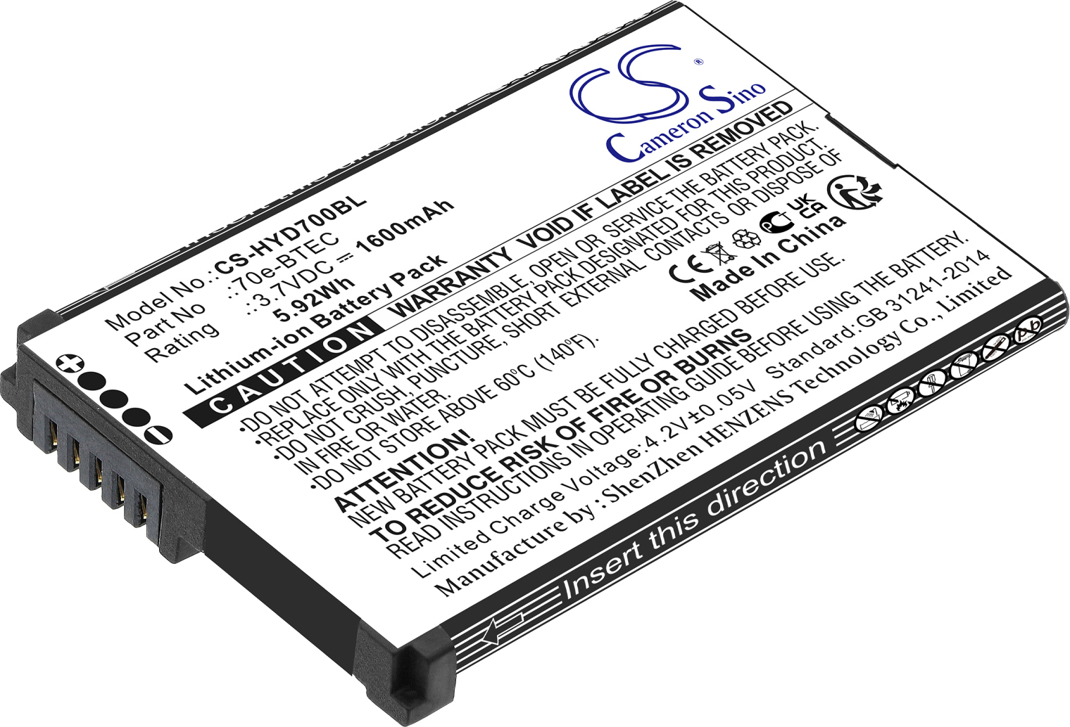 TECHTEK Akku Kompatibel mit [Dolphin] 60s, 70e, 75e, für [Honeywell] Captuvo SL42 Sled, Dolphin 60s, Dolphin 70e, Dolphin 75e, Healthcare Sled Erset 60S-BATT-1