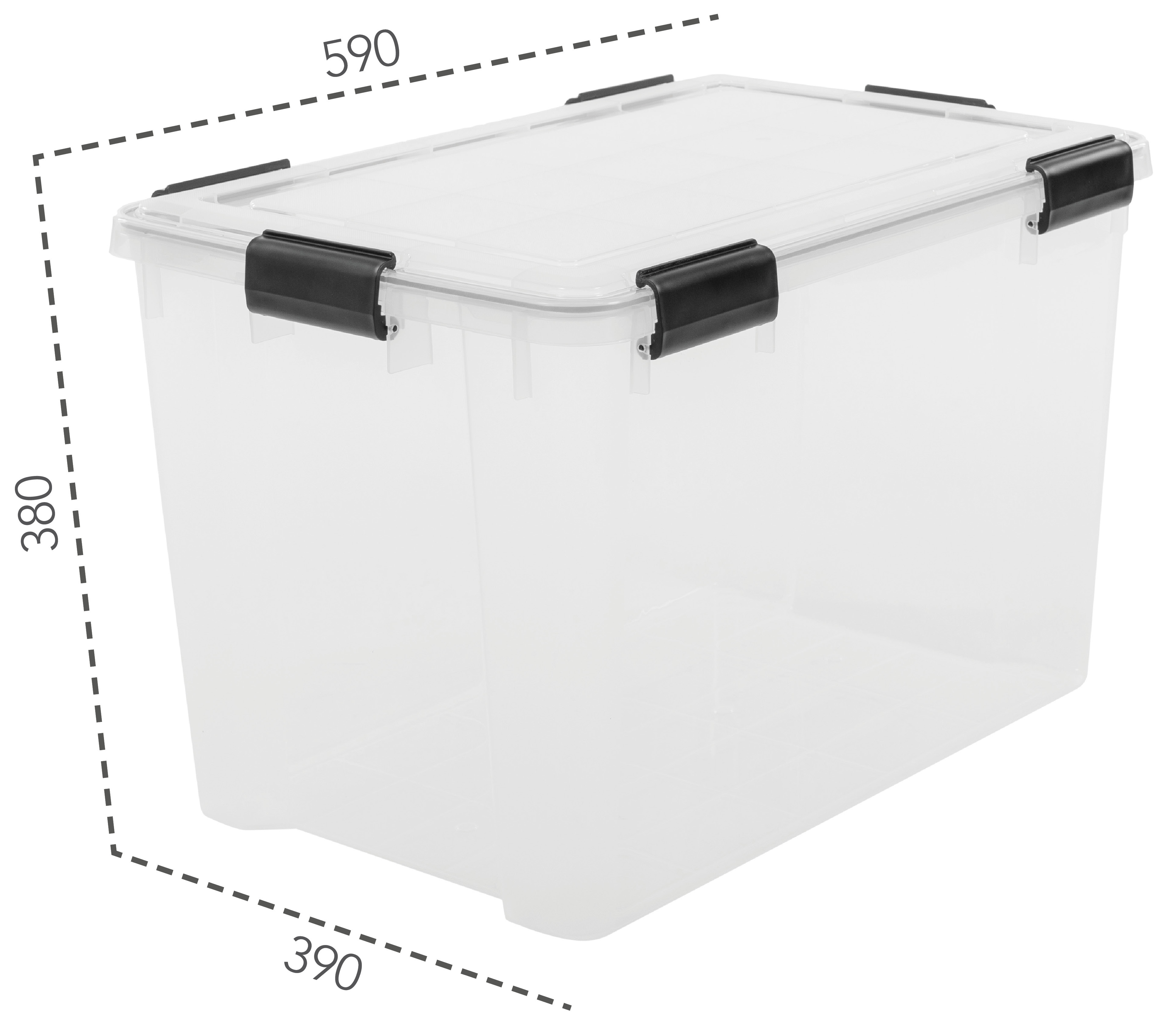 Aufbewahrungsbox Kunststoff transparent m Griffen und Rollen Lagerbox Kiste 14L 