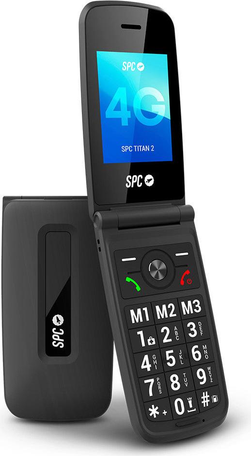 SPC Titan 2 – 4G Seniorenhandy mit große Tasten, 2,4”, lauter Klingelton (105 dB), 3 Direktwahltastenr und Akku hält bis zu 7 Tage – Schwarz 2342N
