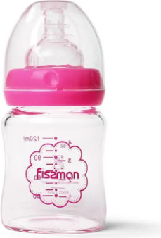 Fissman Babyflasche, Borosilikatglas, 6x14 cm, 120 ml