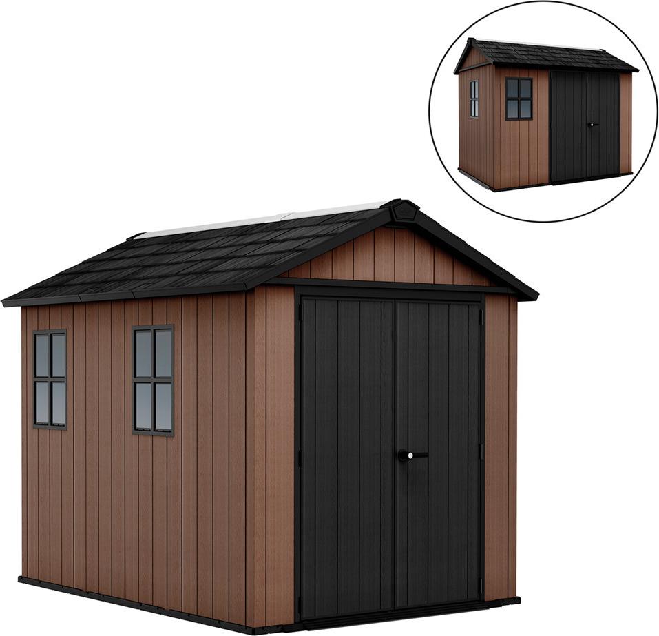 Curver Newton Plus breit 9 x 7,5 Kunststoff-Gartenhaus braun Newton Plus 9 x 7,5