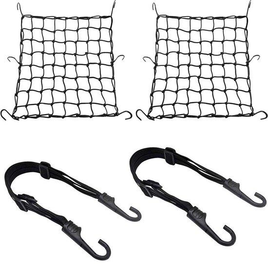 OEM Zwei Fahrradnetze, Motorradnetze, zwei Fahrradschlauchhalter mit Haken, Reifenschlauch, Helmnetz mit Haken, elastisches Gepäckband 2026