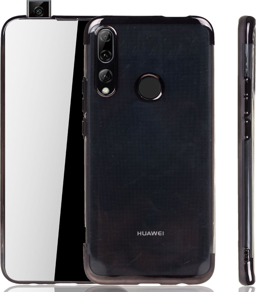Puzdro na mobilný telefón pre Huawei Y9 2019 Black - Clear - TPU silikónové puzdro Backcover Protective Cover v transparentnej čiernej farbe