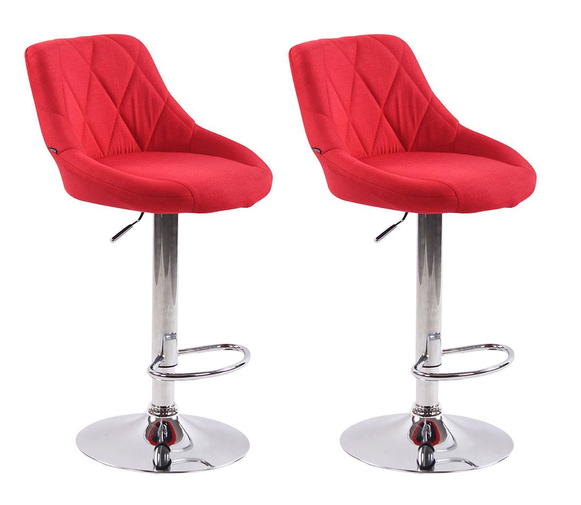 CLP 2er Set Barhocker Lazio Stoff C rot