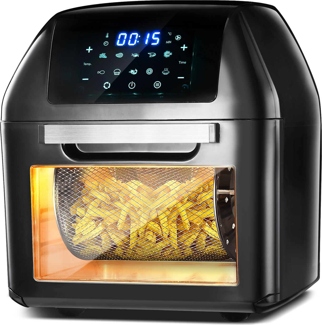 Teplovzdušná fritéza, 12 litrov, fritéza, dotykový displej LED, 10 programov, dehydrátor, 1500W teplovzdušná fritéza, mini rúra